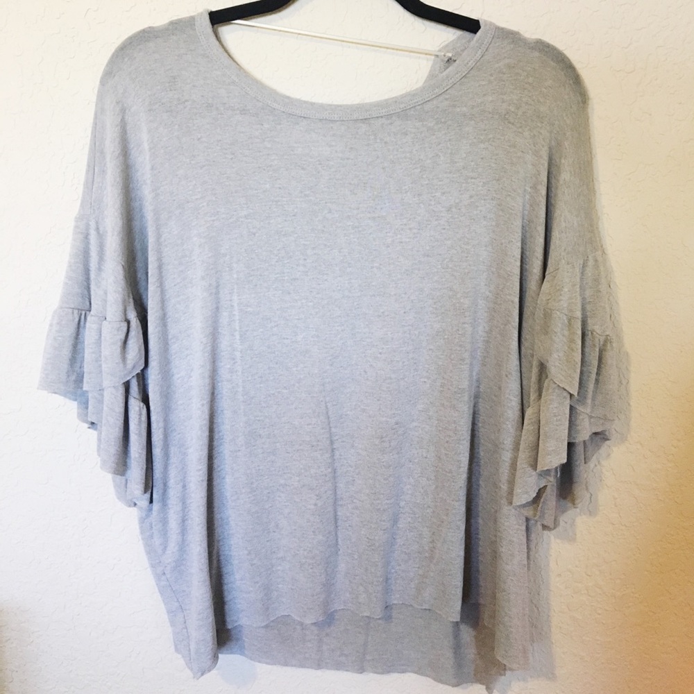 Lavender Field Gray Flowy Large Top